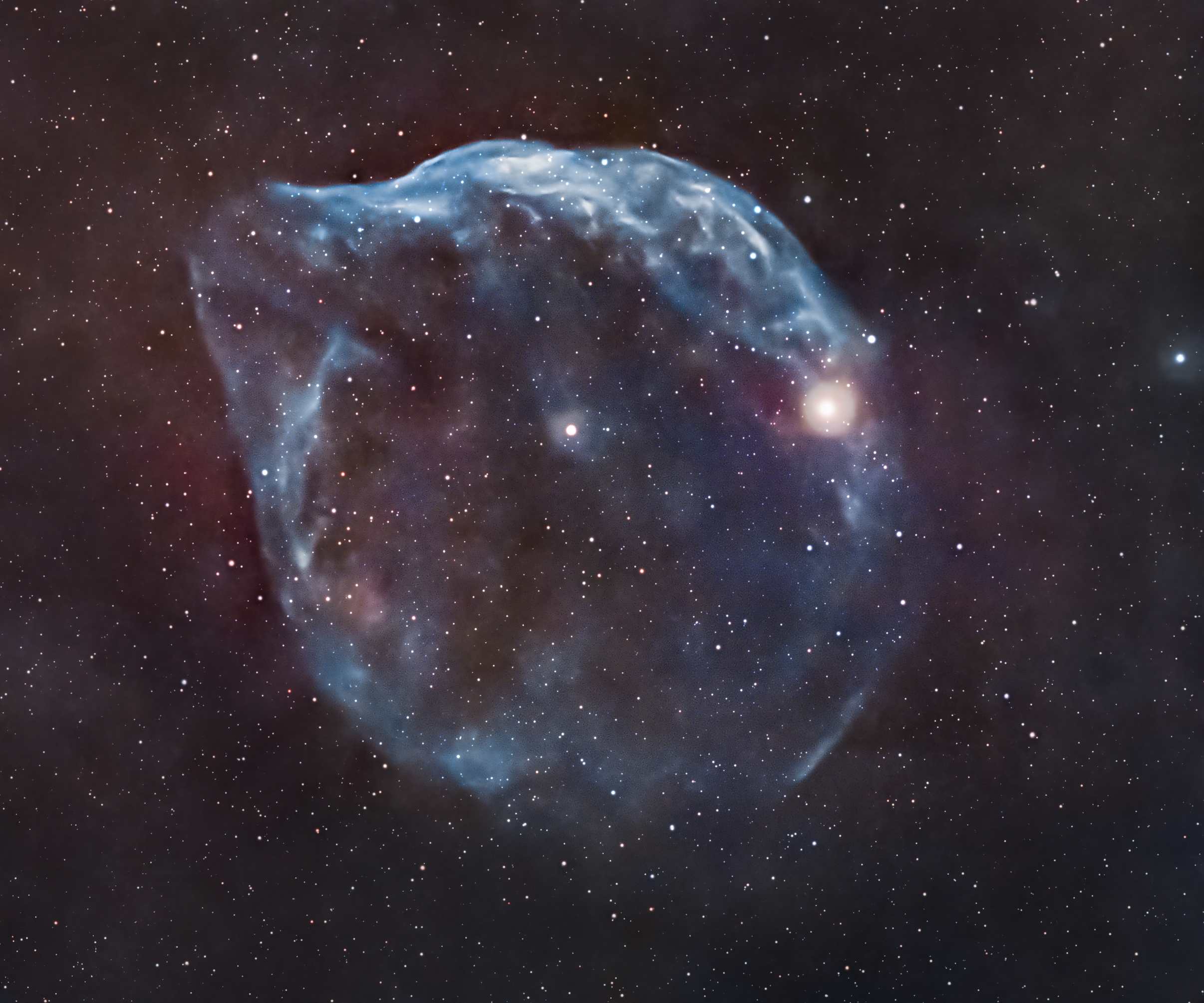 The Dolphin Head Nebula (Sh2-308) surrounding the Wolf–Rayet star EZ Canis Majoris.