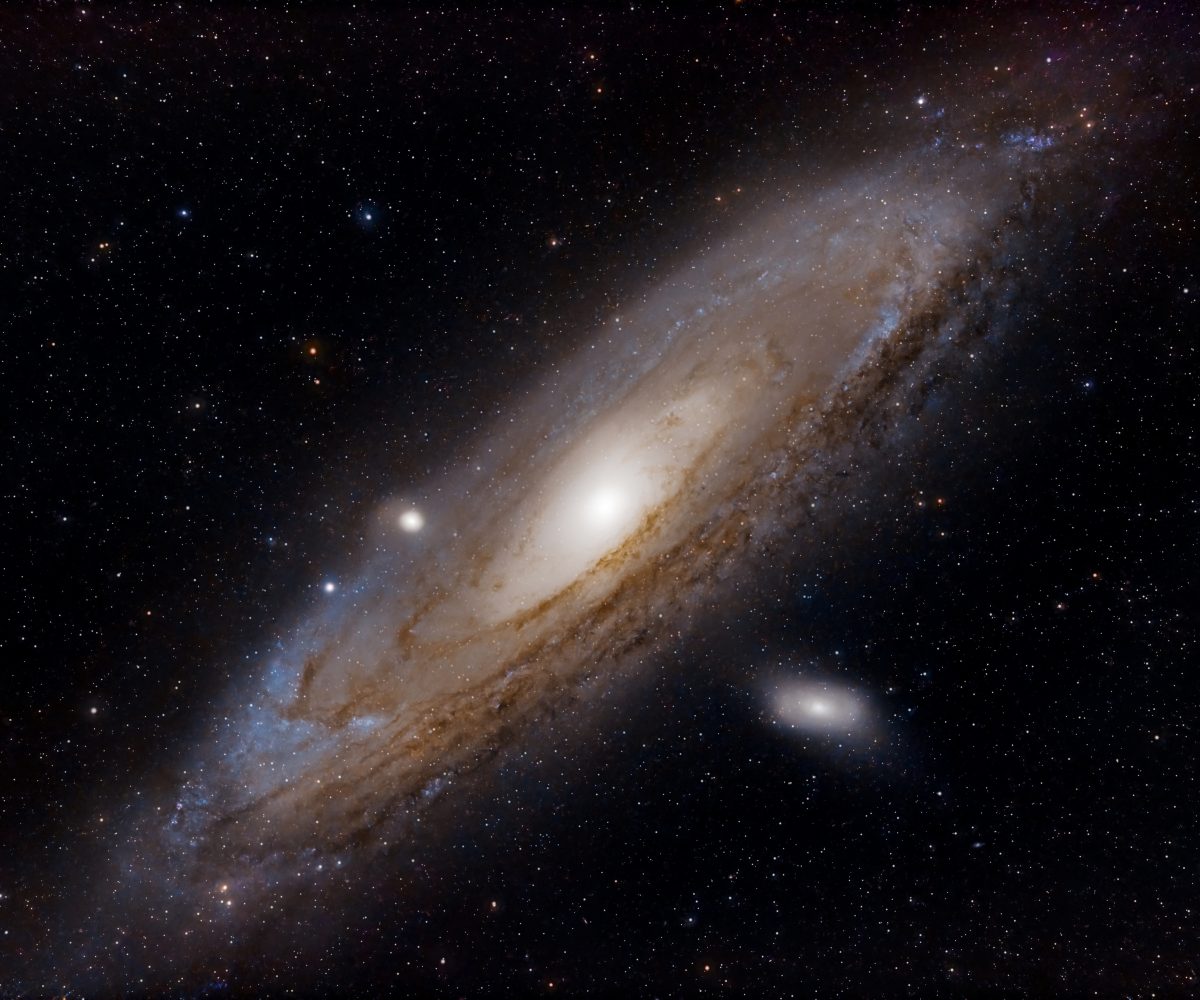 Andromeda Galaxy (M31) captured from the Negev Desert, Israel, revealing the spiral arms of the nearest major galaxy to the Milky Way.